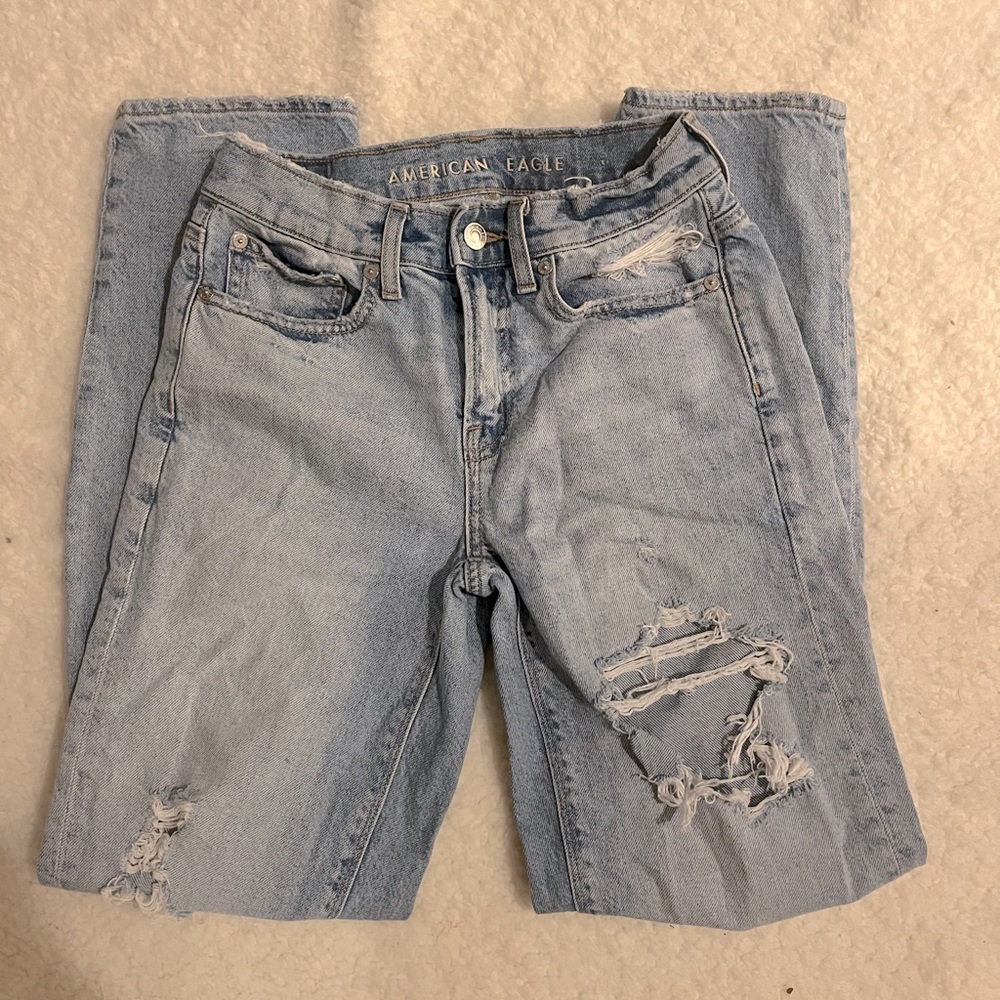 American Eagle Distressed Straight Leg Jeans